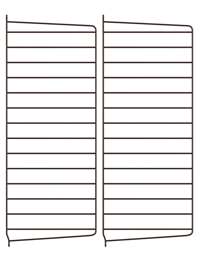 String Regal-System Wandleiter dunkelbraun (Dark Brown) – 2er Pack 75 × 30 cm