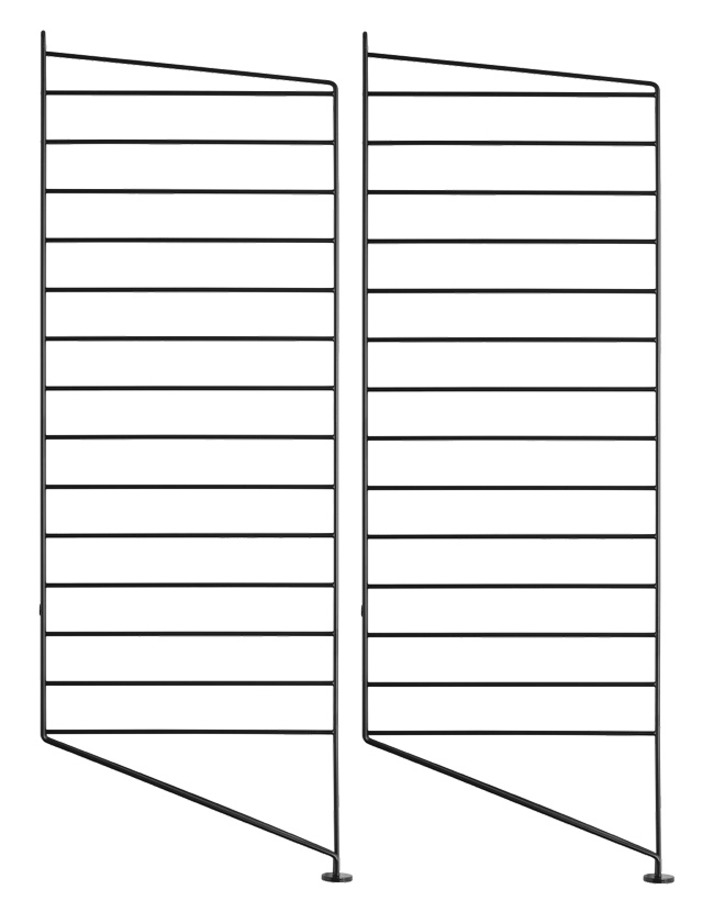String Regal-System Bodenleiter Black - Schwarz – 2er-Pack 85 × 30 cm
