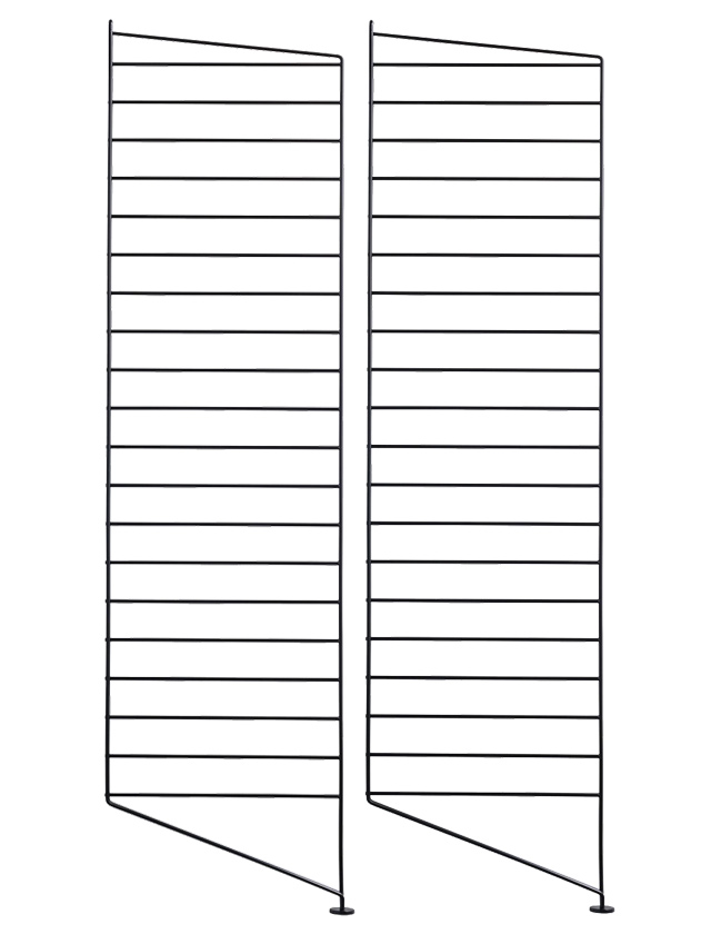 String Regal-System Bodenleiter Black - Schwarz – 2er-Pack 115 × 30 cm