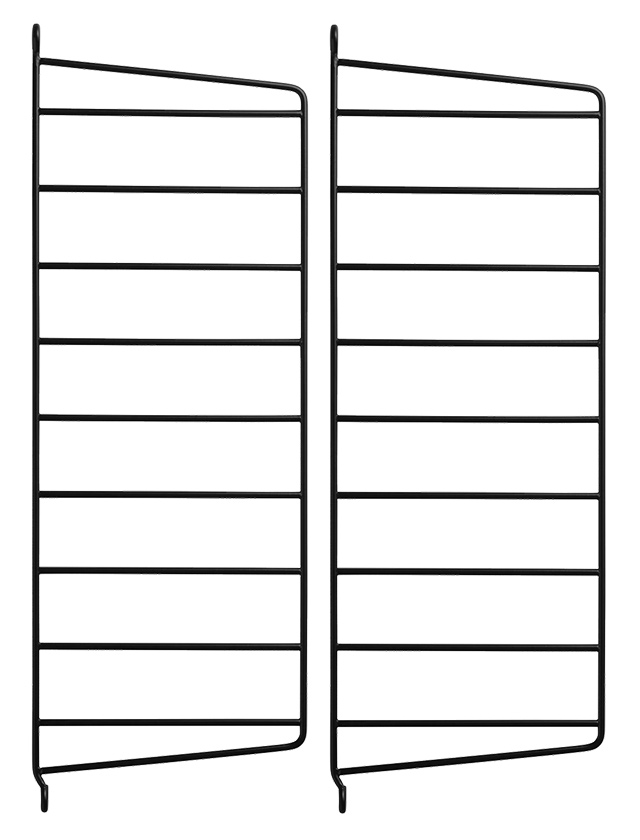 String Regal-System Wandleiter Black - Schwarz – 2er-Pack 50 × 20 cm