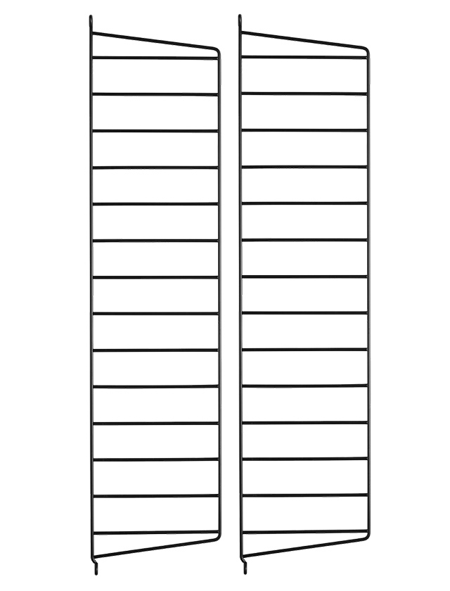 String Regal-System Wandleiter Black - Schwarz – 2er-Pack 75 × 20 cm