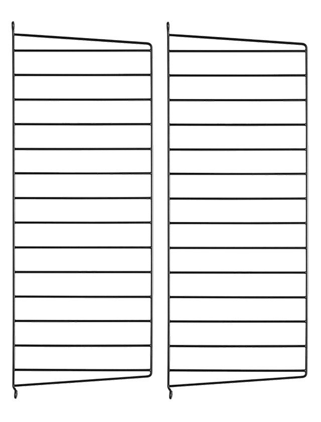 String Regal-System Wandleiter Black - Schwarz – 2er-Pack 75 × 30 cm