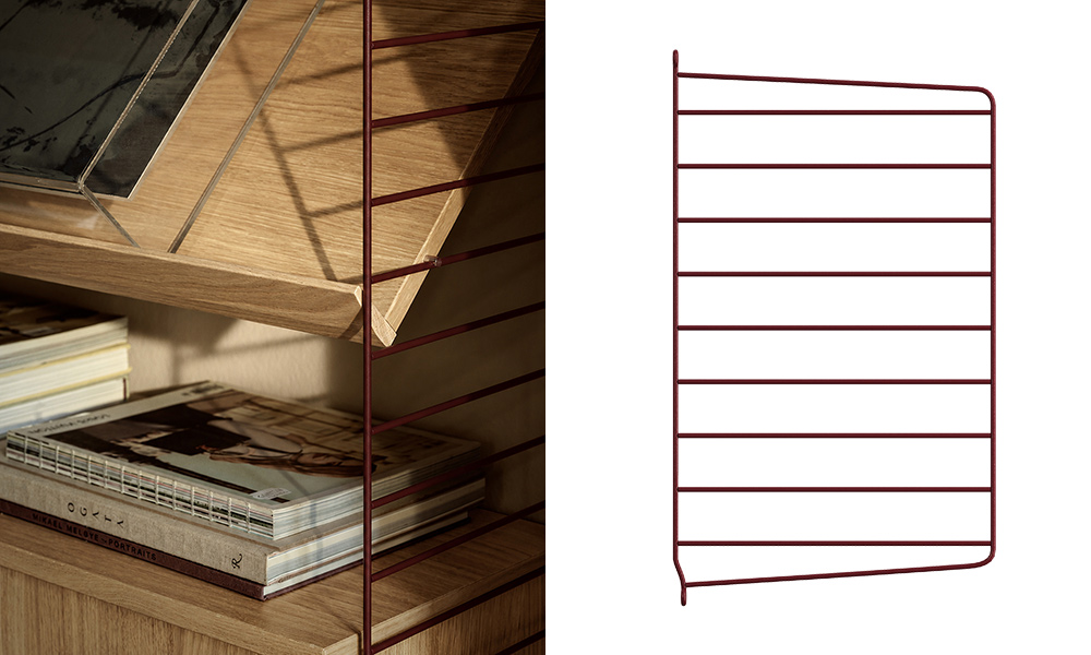String Furniture Systemleitern für Wand- und Bodenaufstellung in Rot – Sonderedition