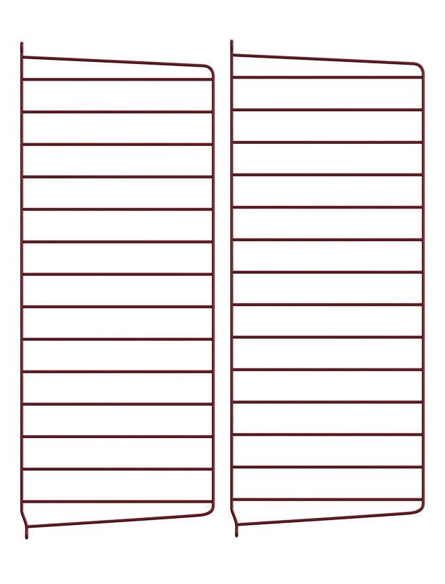 String Regal-System Wandleiter in Dark Red, 2er Pack, 75 x 30 cm