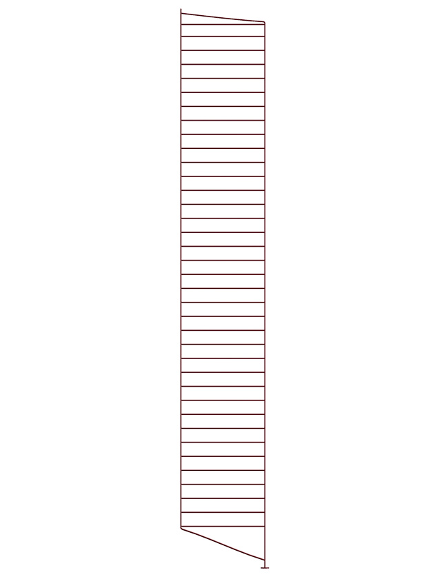 String Regal-System Bodenleiter in Dark Red, 1er Pack, 200 x 30 cm