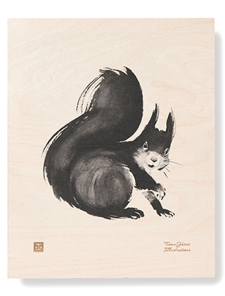 Teemu Jarvi llustration auf Sperrholz - Squirrel Plywood Poster - Eichhörnchen