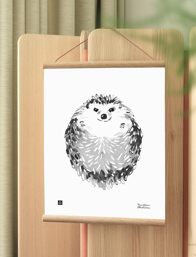 Hedgehog Poster von Teemu Järvi aus Finnland - Neue Illustrationen 2022