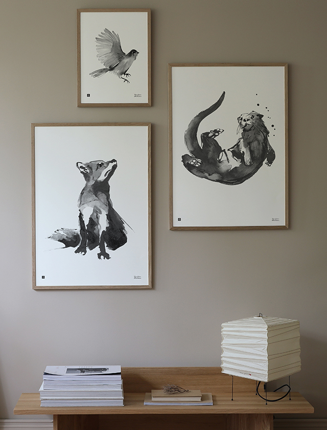 Teemu Jarvi Illustrations Poster Art Wall Fox, Otter & Siberian Jay